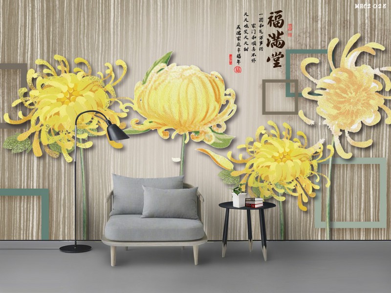 Tranh hoa cúc vàng MHC2-028